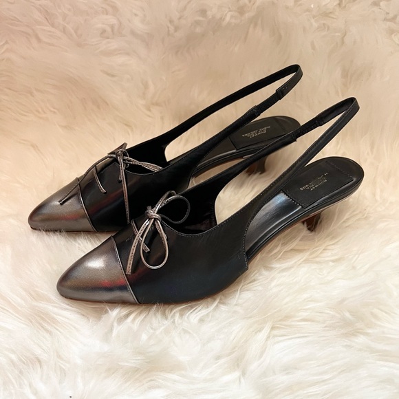 New! MARC JACOBS Runway Cap Toe Slingback Kitten Heels - Picture 7 of 10